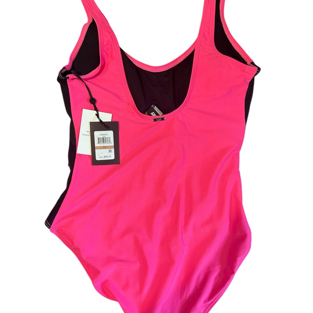 DKNY Fuchsia and Black One Piece Swimsuit - Picture 2 of 6